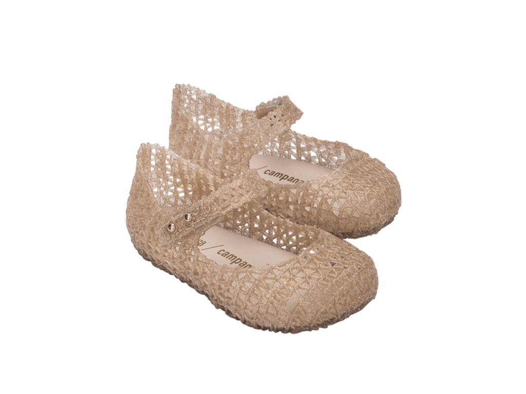 MINI MELISSA CAMPANA PAPEL BB – BEIGE GLITTER