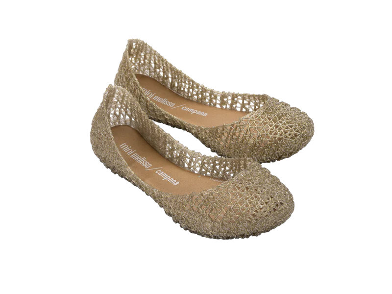 MINI MELISSA CAMPANA PAPEL INF – GLITTER GOLD