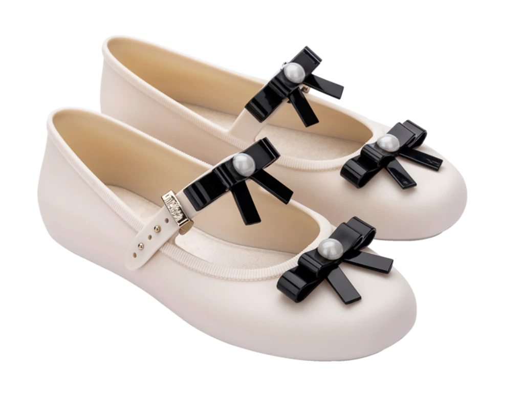 MELISSA SOFT BALLERINA BOW AD – BEIGE/BLACK