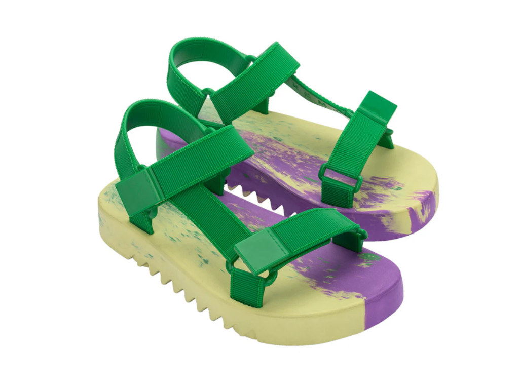 MELISSA FLOWING PAPETE AD – GREEN/PURPLE