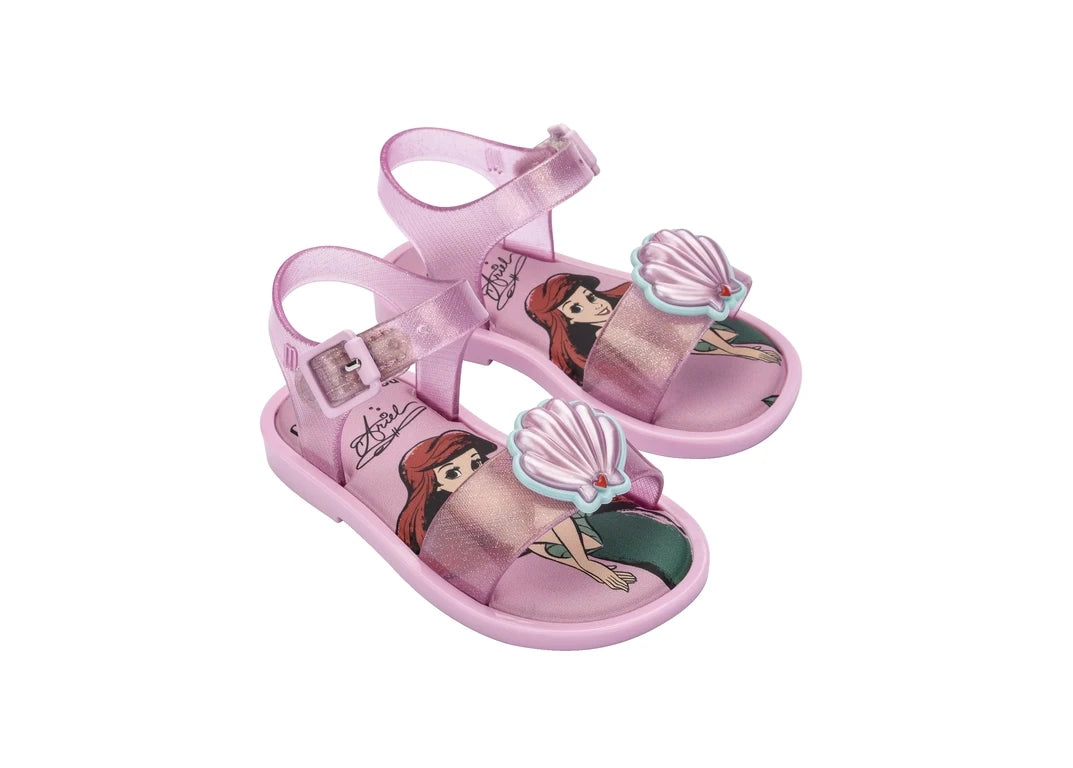 MINI MELISSA MAR SANDAL + DISNEY PRINCESS BB – GLITTER PINK/PINK