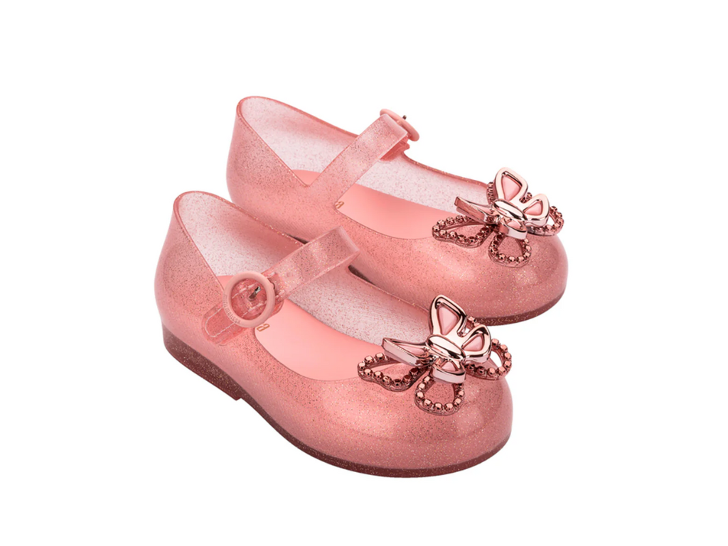 MINI MELISSA SWEET LOVE FLY BB – PINK GLITER/ROSE