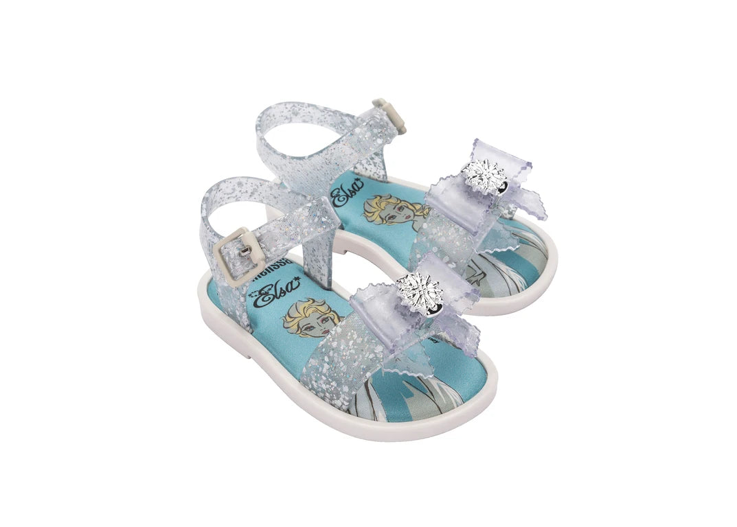 MINI MELISSA MAR SANDAL + DISNEY PRINCESS BB – GLITTER CLEAR /WHITE