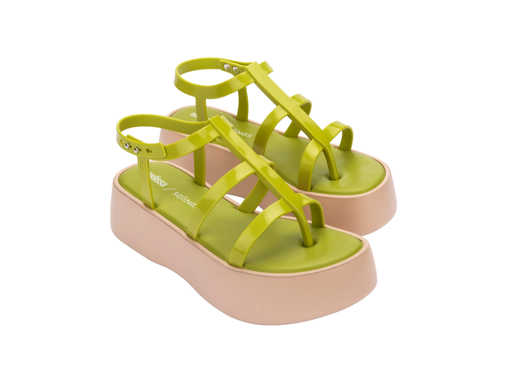 MELISSA CARIBE HIGH PLATFORM + SALINAS AD – BEIGE/GREEN