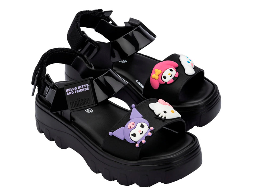 MELISSA KICK OFF SANDAL + HELLO KITTY AND FRIENDS AD – BLACK