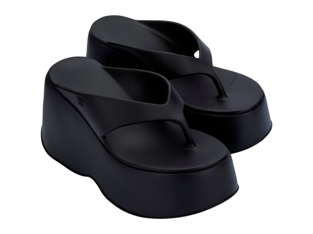MELISSA FREE THONG WEDGE AD – BLACK