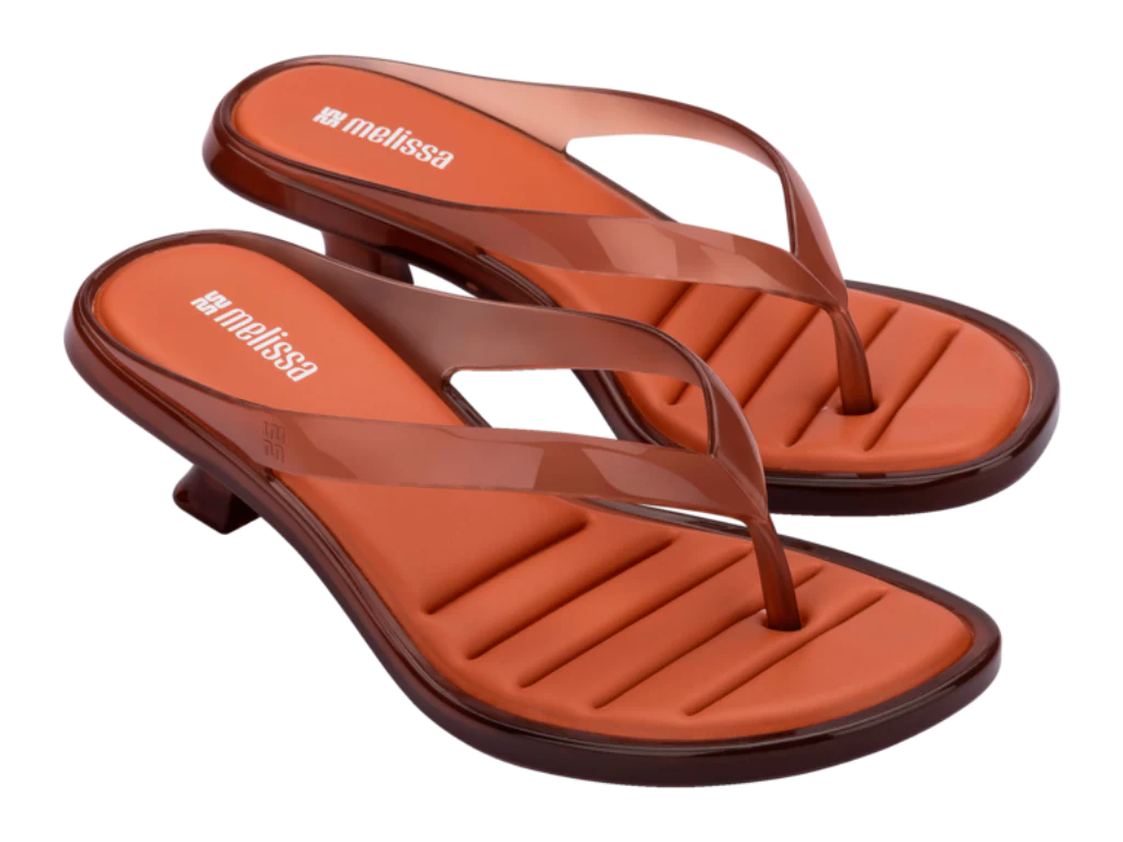 MELISSA THONG KITTEN HEEL AD – BROWN/ORANGE