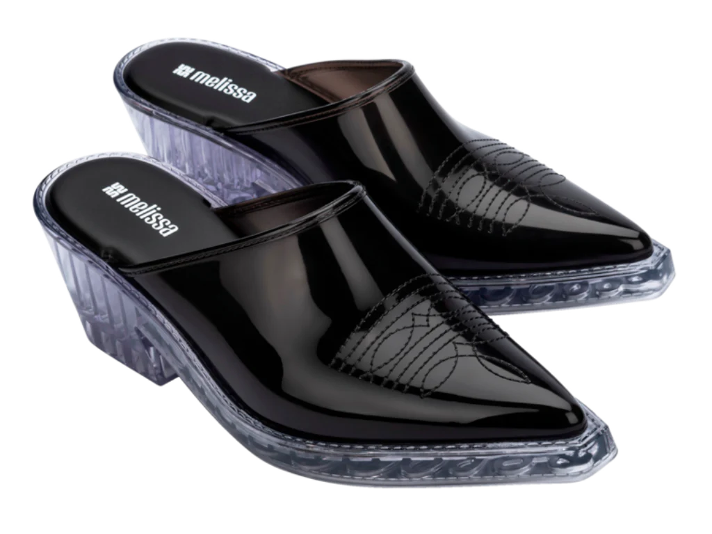 MELISSA TEXAS MULE AD – BLACK/CLEAR