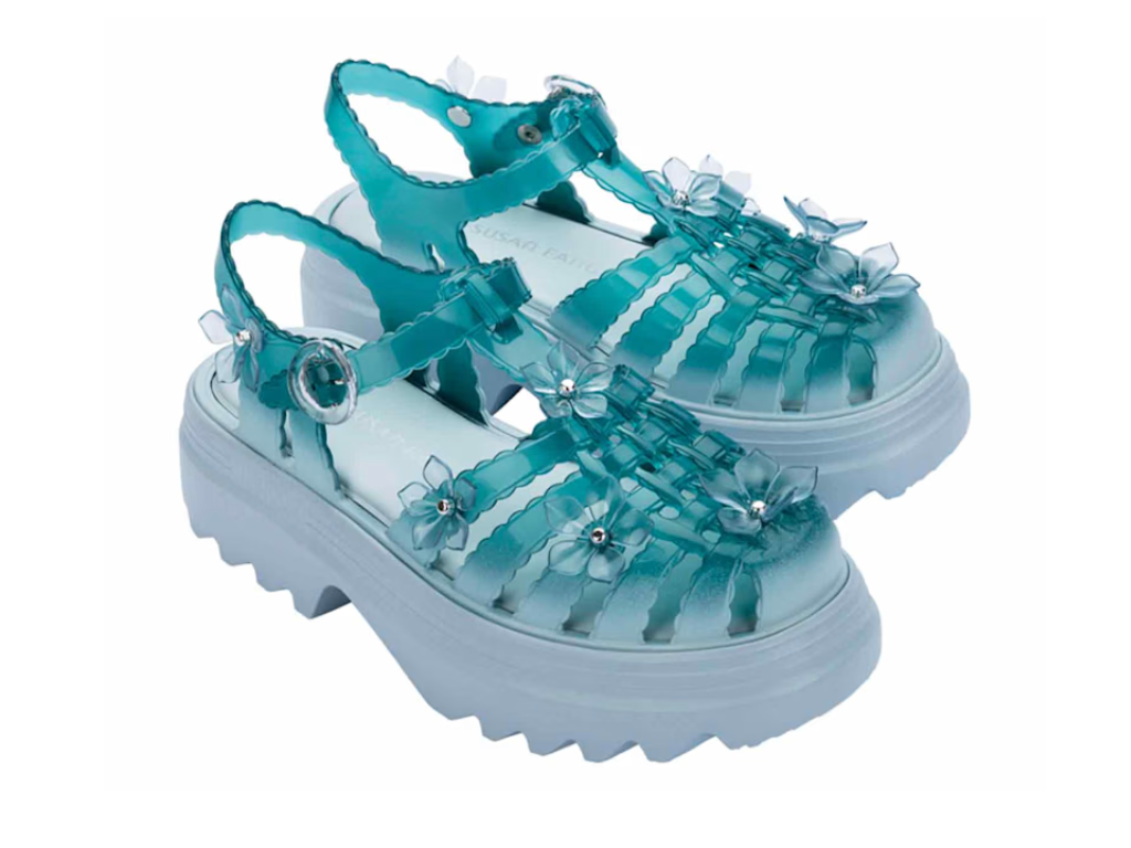 MELISSA POSSESSION PLATFORM SAKURA + SUSAN FANG AD – BLUE/TRANSPARENT GREEN
