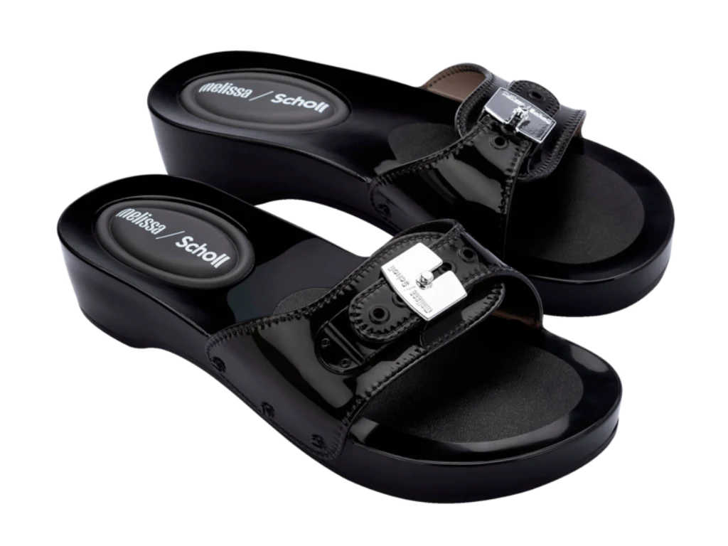 MELISSA PESCURA HEEL + SCHOLL AD – CLEAR BLACK
