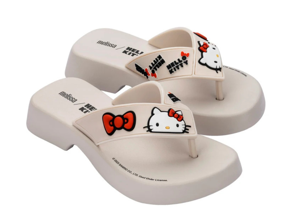 MELISSA FLATFORM + HELLO KITTY AND FRIENDS AD – BEIGE/BLACK
