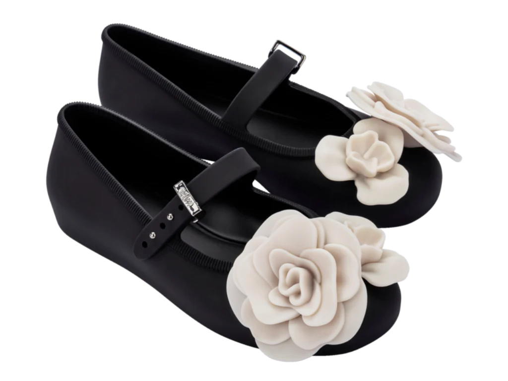 MELISSA SOFT BALLERINA PETALS AD – BLACK/BEIGE