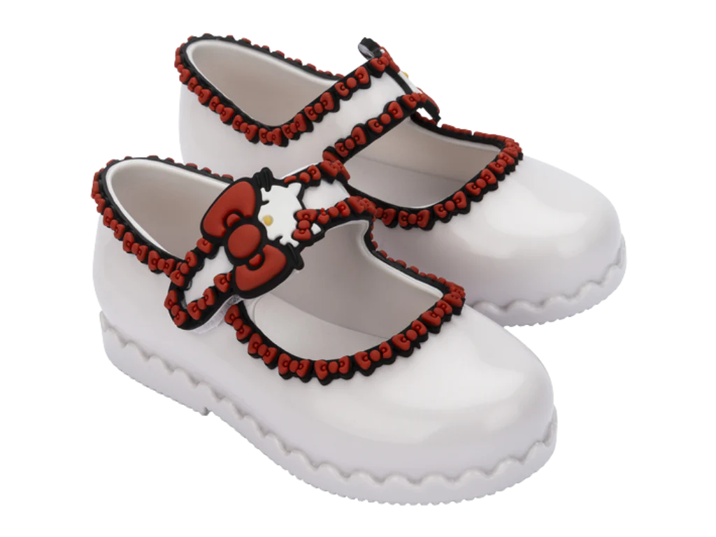 MINI MELISSA HIP BALLERINA + HELLO KITTY AND FRIENDS BB – WHITE/RED