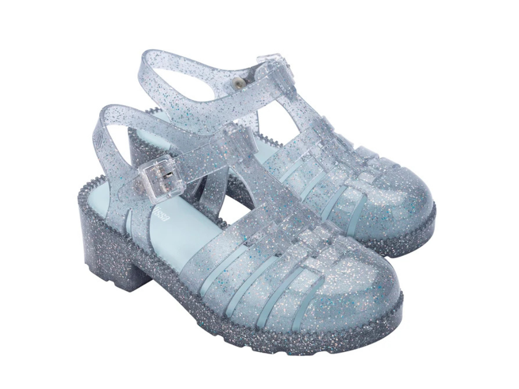 MINI MELISSA POSSESSION HEEL INF – GLITTER CLEAR /BLUE